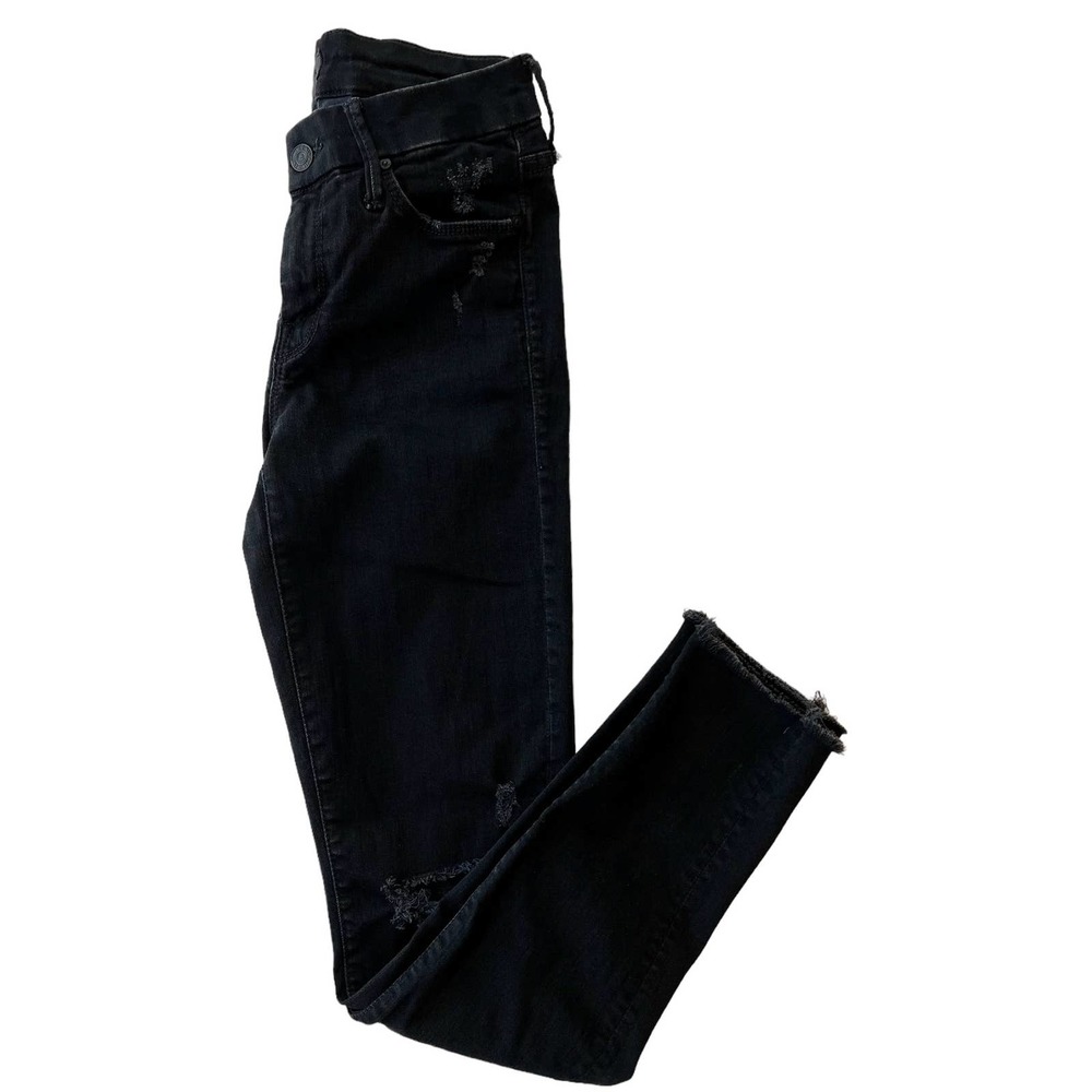 MOTHER | Looker Ankle Fray in Guilty As Sin Black | size 25